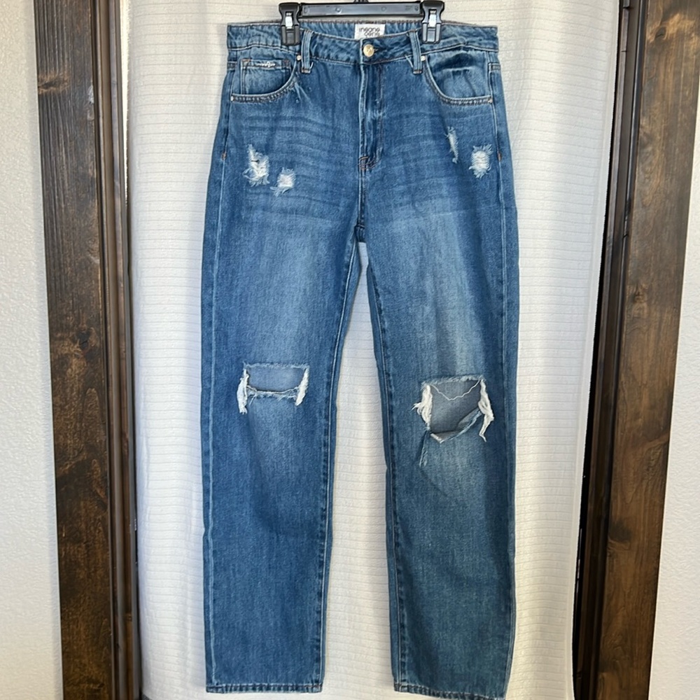100% Cotton Soft Wide Legged Distressed Denim